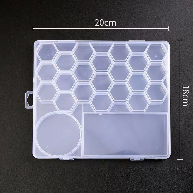 21 2-compartment fixed transparent storage box compartment plastic box DIY accessories beaded soft ceramic storage 26 compartments
