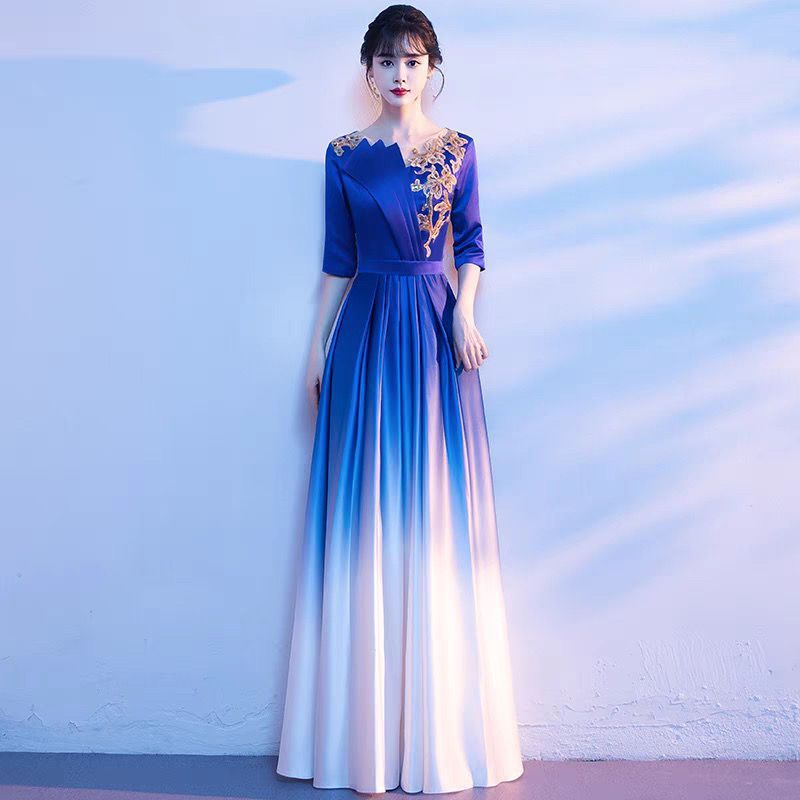 コーラスパフォーマンス服新しい大人の赤い歌コンクールイブニングドレス中高年コーラスパフォーマンス服高級学生|undefined