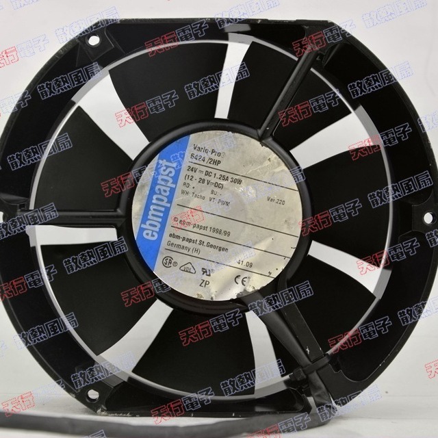 原装德国 西德 6424 /2HP 24V 1.25A 30W四线PWM轴流风机15*17