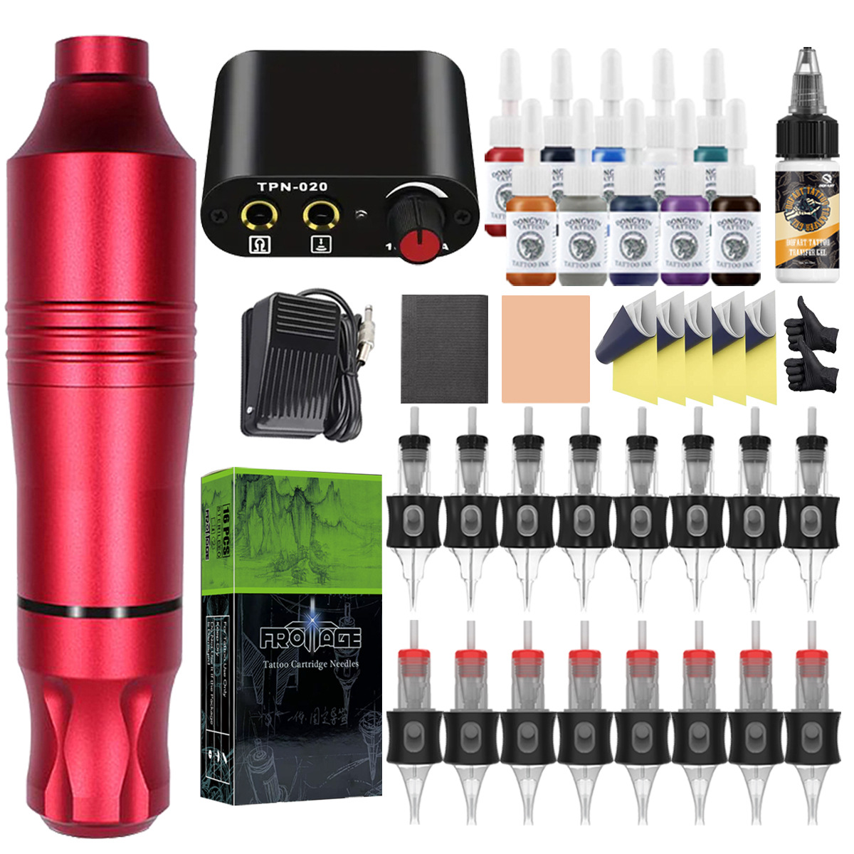 C형-빨간색 문신 세트