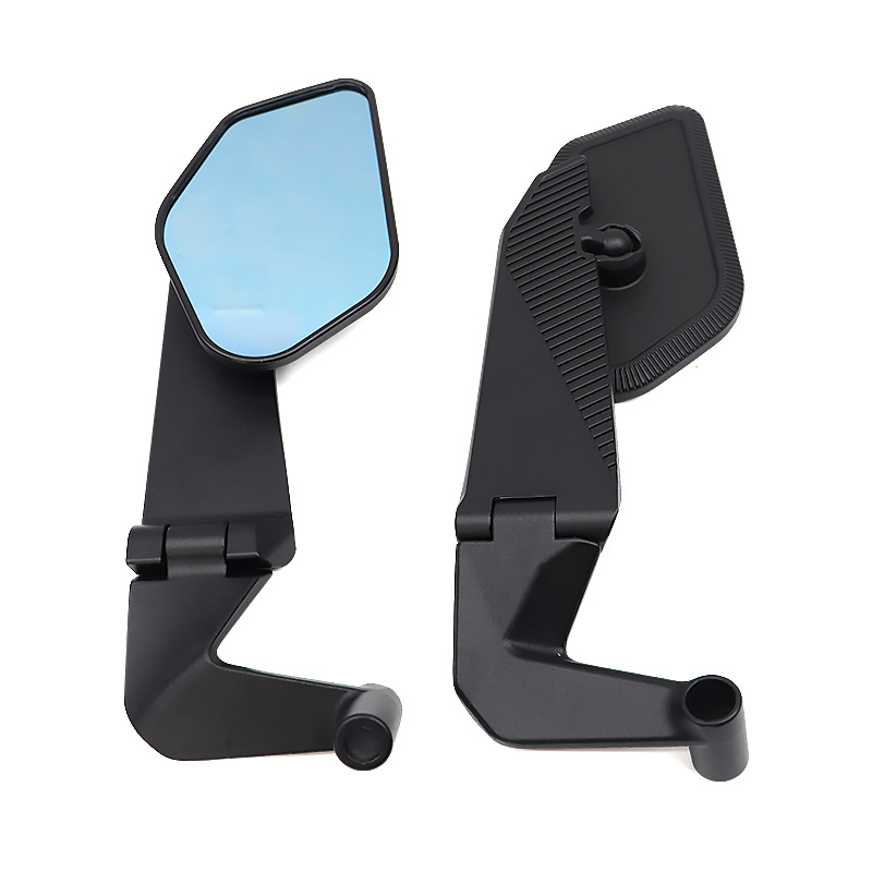 New Folding Motorcycle Rearview Mirror Modified Universal Flip-Up Wide-View Electric Vehicle Reflector Anti-Glare Mirror
