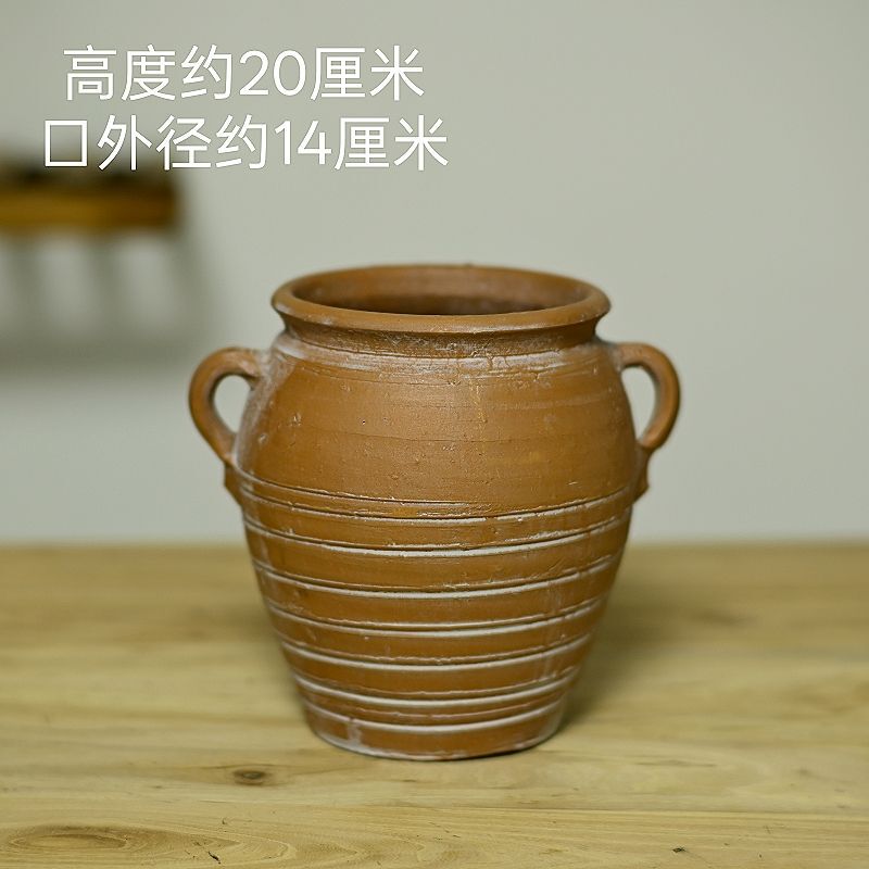 复古手工陶罐土陶罐手工花瓶花盆民宿装饰插干花水培客厅摆件|undefined