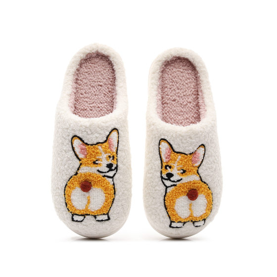 Cross-border pet dog corgi cotton slippers lovers home warm padded wool slippers manufacturers in stock wholesale generation