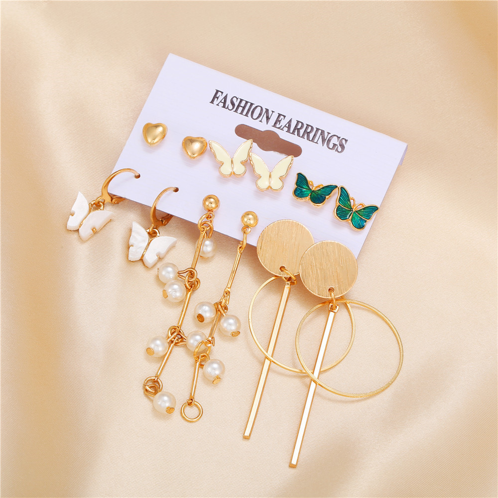 Geometric Fashion Alloy Artificial Gemstones Plating Earrings Ear Studs display picture 4