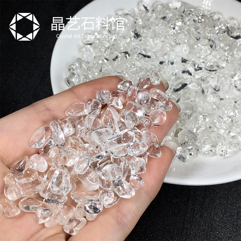 Natural Translucent White Crystal Gravel Demagnetized Stone Fish Tank Flower Pot Decoration Small Particles Aromatherapy Diffuser Stone Loose Decoration Original