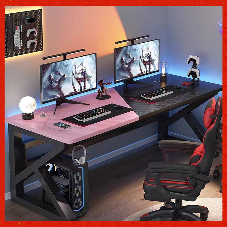 Computer Desk Desktop Double Desk Bedroom Simple Office Desk Internet Cafe Gaming Desk and Chair Set Carbon Fiber Gaming Desk