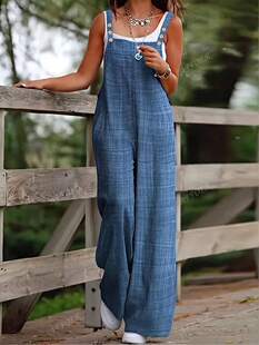 G 17756 Button pocket sleeveless jumpsuit �~�ۿڴ��o���B�wѝ