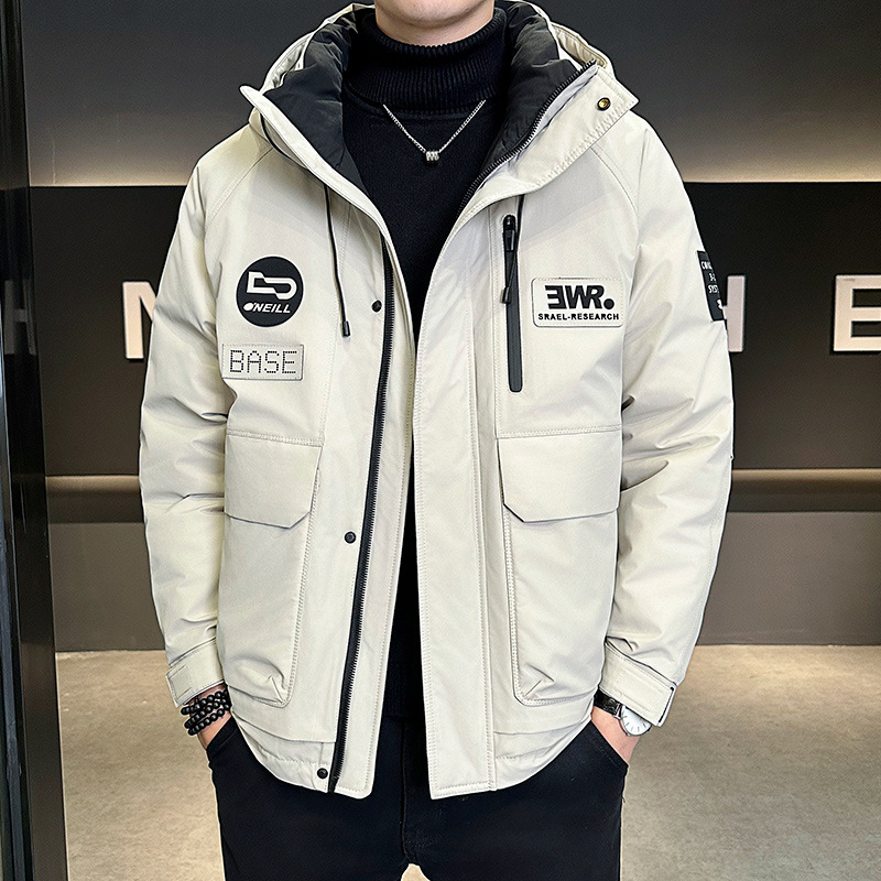 Marca de moda transfronteriza herramientas deportivas al aire libre montañosas de alta calidad transmisión en vivo explosivo chaqueta de plumón con capuchón se puede abrir dos