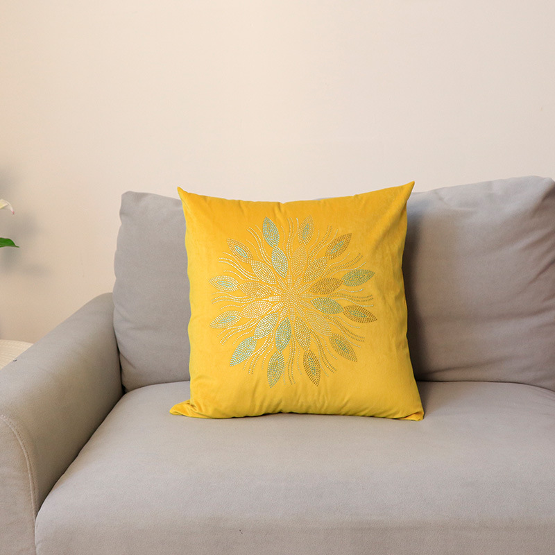 Moderno semplice colore olandese velluto strass fiore federa decorazione della casa modello camera divano cuscino fodera all'ingrosso_voghion.com