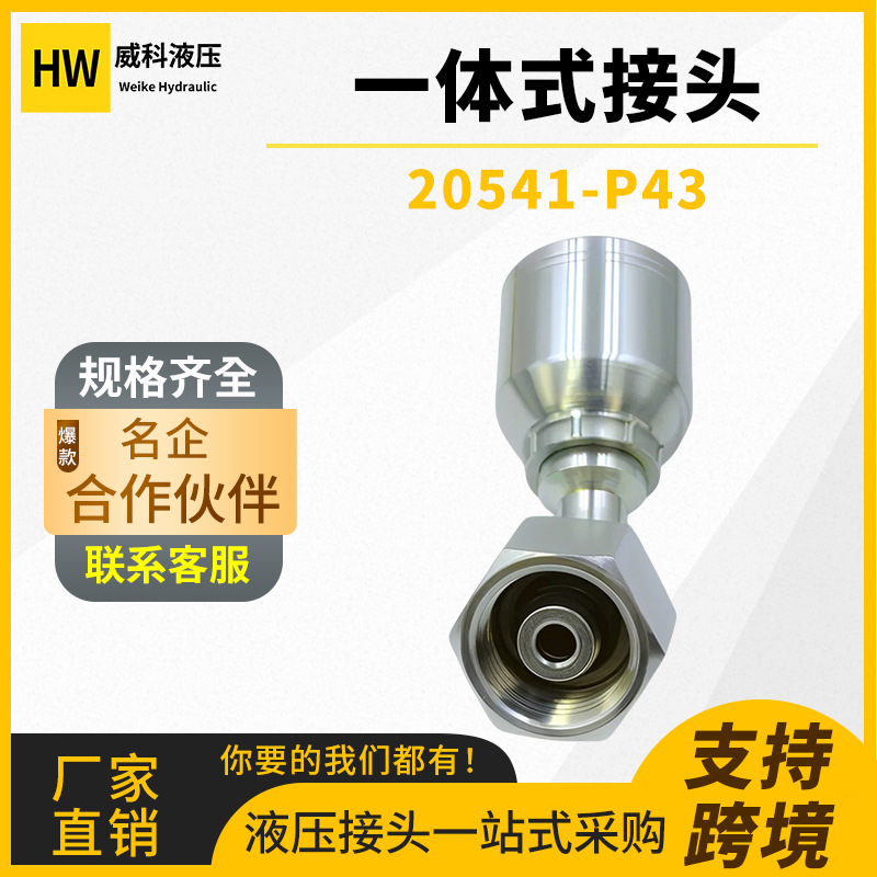 现货直发碳钢不锈钢公制高压油管接头液压接头软管接头20541 HW
