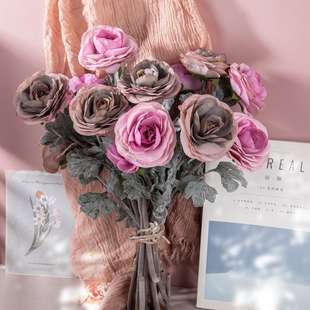 仿真花單枝陸蓮手捧花婚慶家居背景花牆攝影布景跨境GF16412