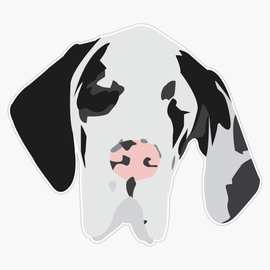 爱的大丹犬乙烯基防水贴纸贴纸汽车笔记本电脑墙壁窗户保险杠贴纸