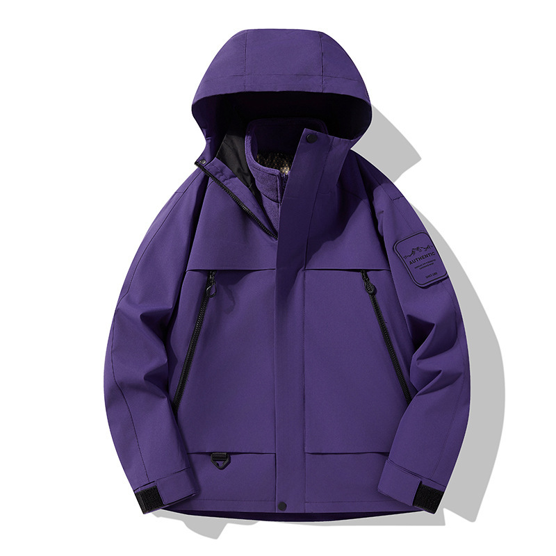 批发秋冬爆款男女同款冲锋衣户外防风保暖登山服夹克两件套可团购|undefined