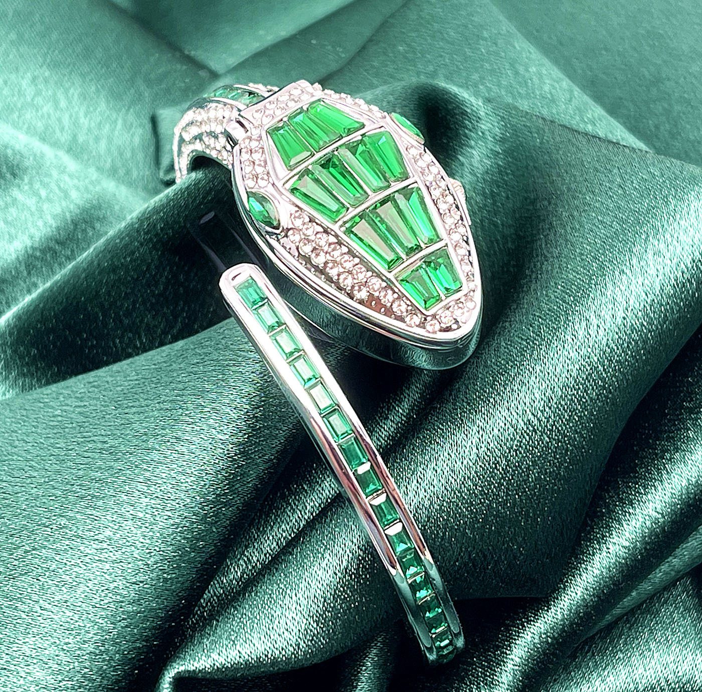 Damur med ormarmband diamant analog kvarts lyxklocka_voghion.com