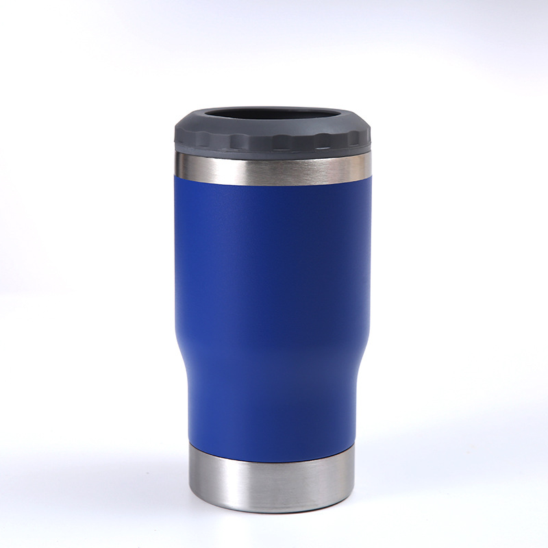 Transfronterizo 14oz al aire libre portátil tanque de frío de doble capa de pulverización de vacío taza de aislamiento de plástico creativo auto-construido abridor de botellas de vidrio de cerveza