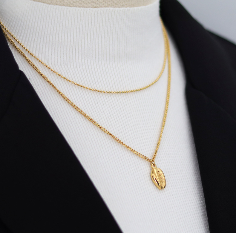 Fashion Shell Titanium Steel Plating Layered Necklaces 1 Piece