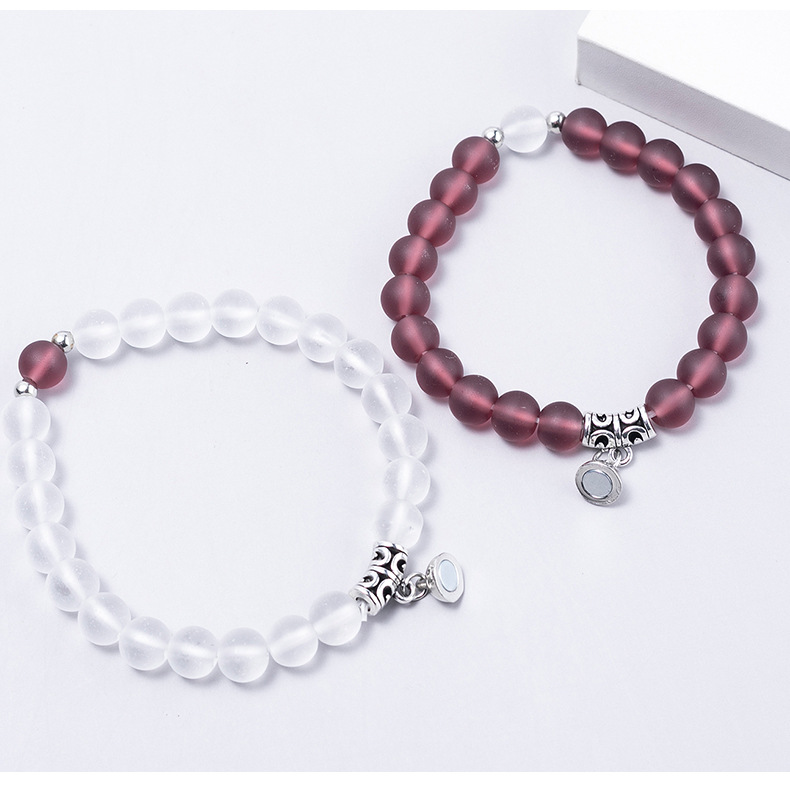 Fashion Heart Shape Agate Beaded Bracelets 1 Set