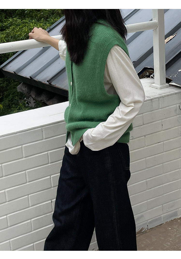 木兰时髦复古小马甲开衫女2023春季新款韩版简约针织上衣女 21507详情39