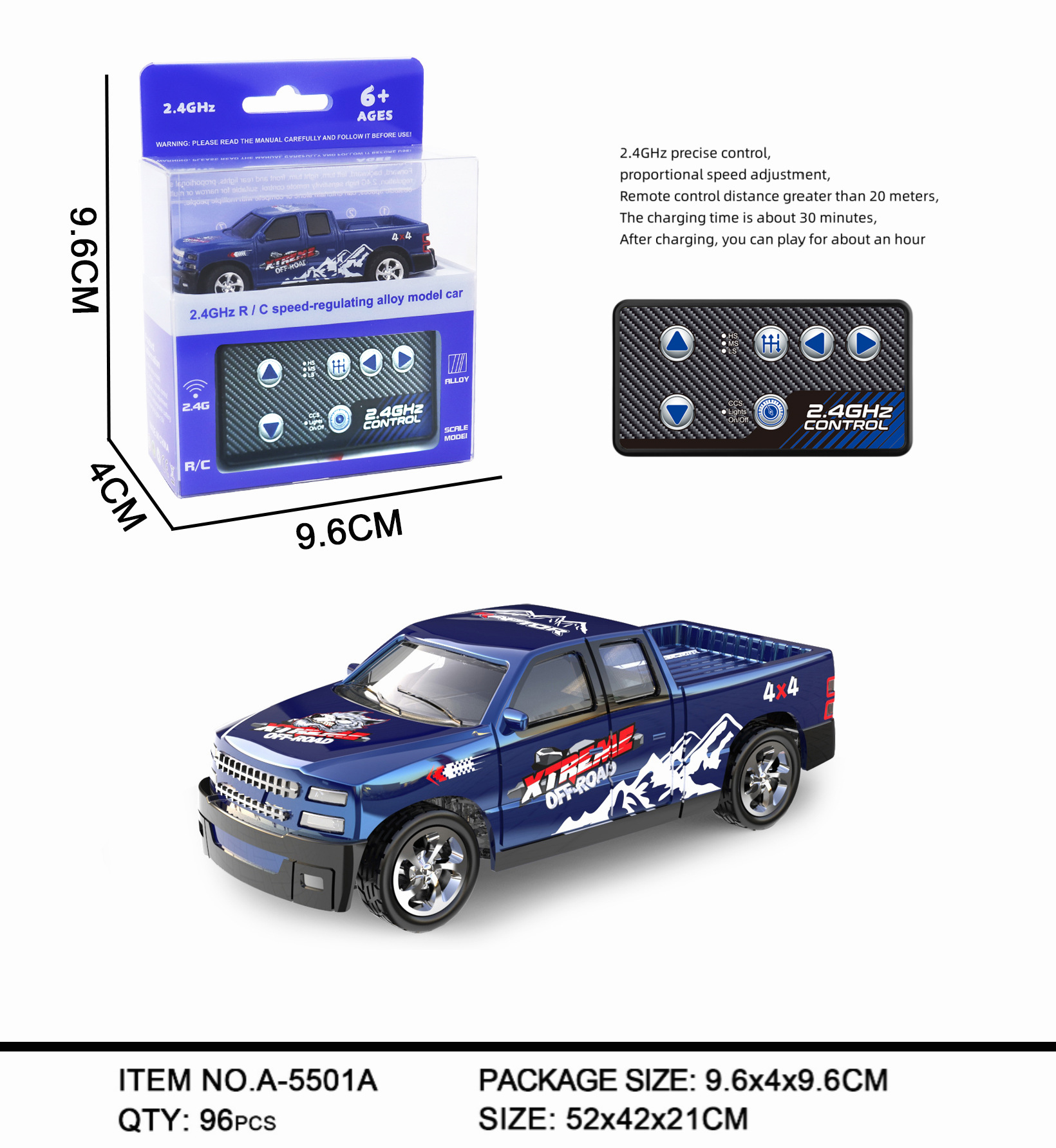 Mini remote control car toy 2.4g Light Adjustable speed belt trailer Simulation Model 1:64 alloy car cross-border toy