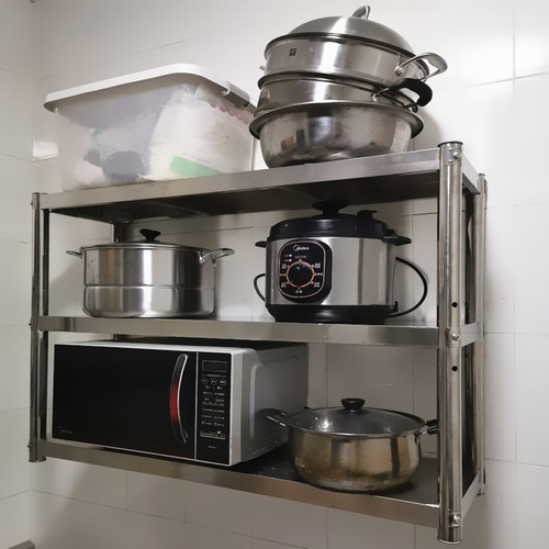 WBZ7 kitchen hanger three-layer wall-mounted kitchen storage rack 2 wall-mounted microwave oven spice rack