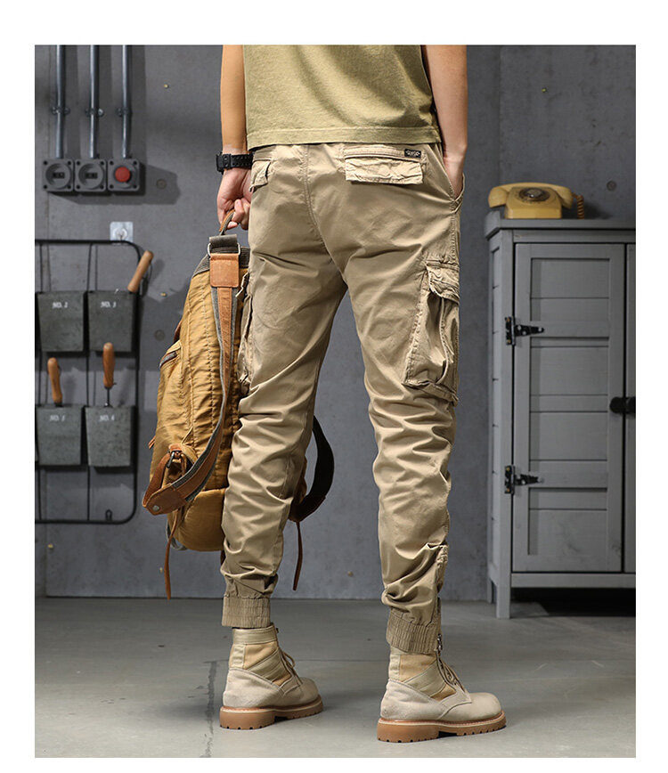Men's Cargo Pants Solid Colour Casual Trousers For Men_voghion.com