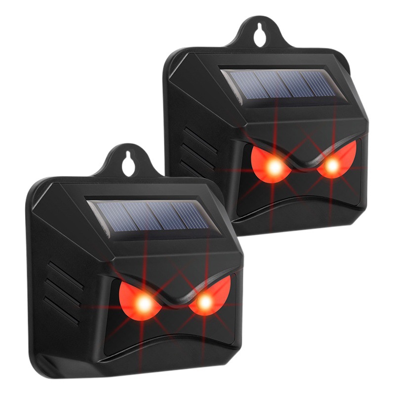 En stock luz roja intermitente solar animal Drive jabalí infrarrojos inducción solar repelente de aves