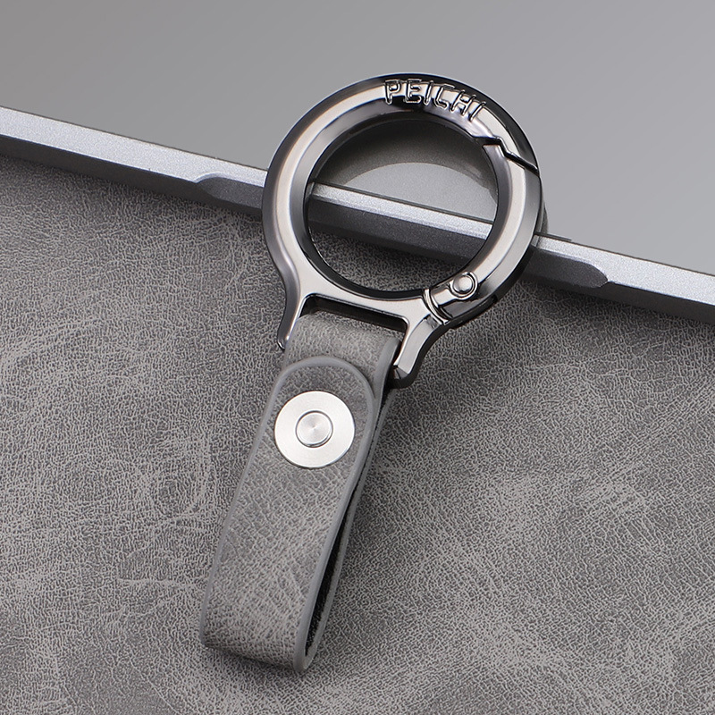 Llavero de coche de negocios transfronterizo llavero de cuero de alta gama para hombre colgante de metal de regalo personalizado simple