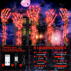 ハロウィン装飾品、新しい発光ゴーストハンド、ライト付きハロウィンヤード、1対5のゴーストハンド装飾小道具