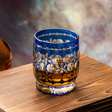 家用江户切子创意手工星芒威士忌闻香杯洋酒杯k9水晶杯玻璃杯套装