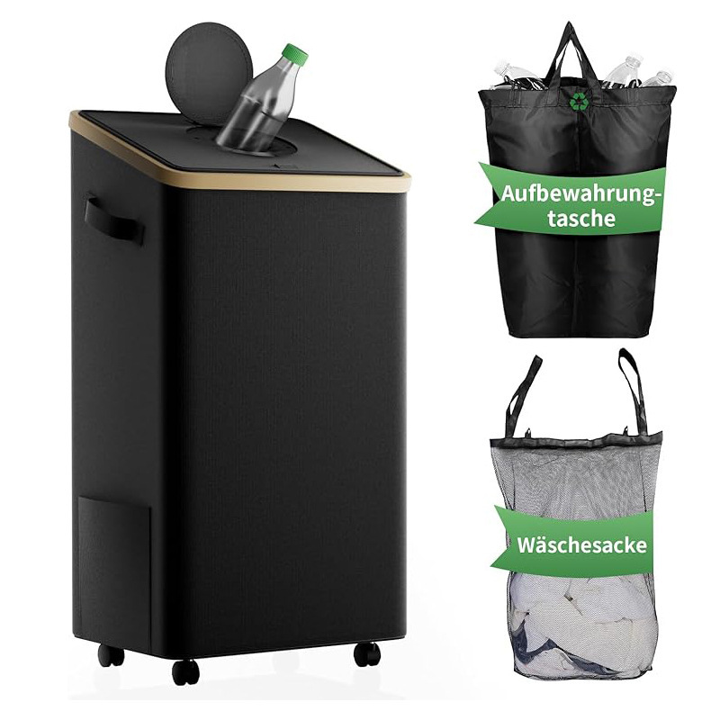 Cross-Border Popular Customized Large Kitchen Plastic Bottle Recycling Box Deposit Bottle Collection Savings Bottle Organizer with Wheels