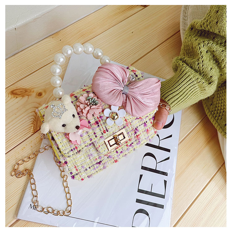 Children's One-shoulder Diagonal Bag Pearl Portable Coin Purse Bear Bow Cute Accessory Bag Wholesale display picture 55