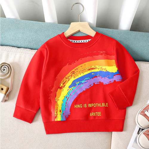 Wholesale New Spring and Autumn children's sweatshirts, bottoming shirts, large children, boys and girls, cartoon single-piece sweatshirts, one piece drop shipping