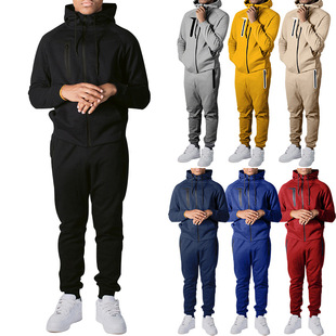 2024 Foreign Trade European and American Sports plus size suit Men's Autumn and Winter Health Cloth Youth Mountaineering Outdoor Leisure Sports suit