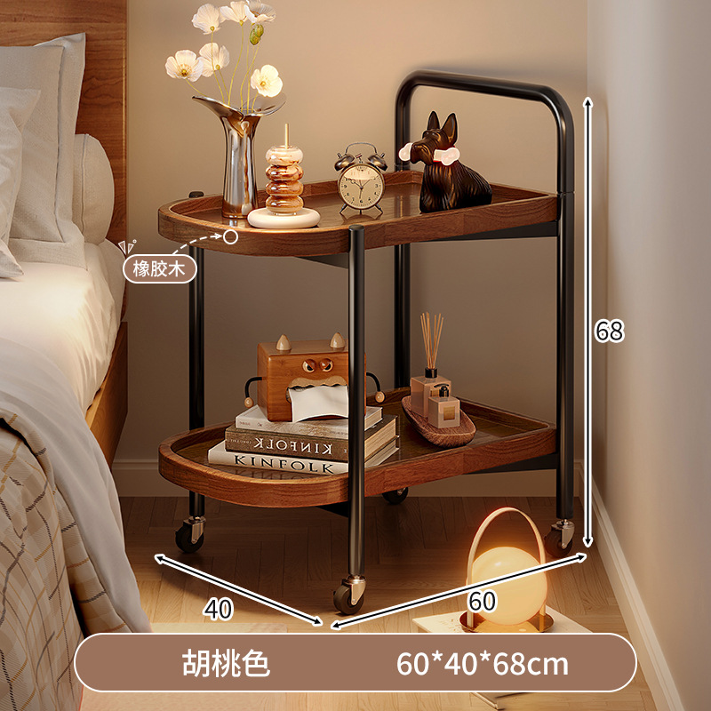 Estante de cabecera de la cama mesa redonda pequeña mesilla de té móvil pequeña mesilla de cama simple sofá de sala de estar pequeño mesilla lateral