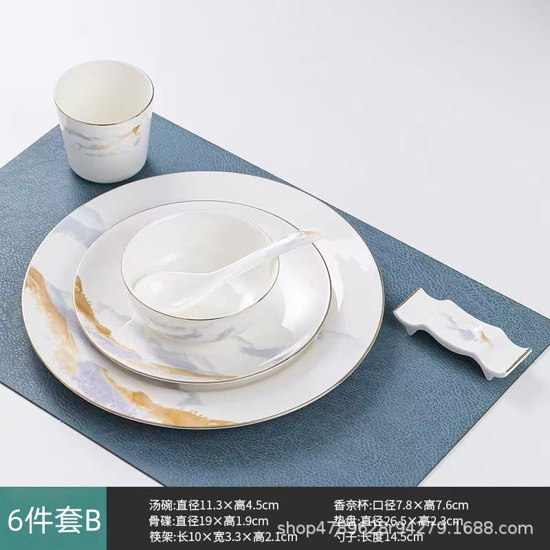 高級軽量高級ニューチャイナスタイル五つ星ホテルボーンチャイナテーブル装飾食器レストランクラブ業務用陶器|undefined