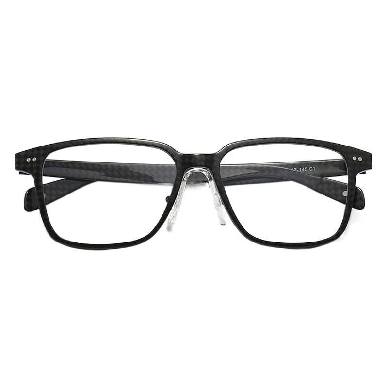 STUDIOMUKU madera fresca gafas de fibra de carbono doméstica miopía gafas marco ligero negro marco cuadrado liso gafas