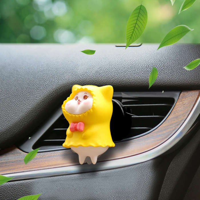 Clip de perfume de salida de aire del automóvil, dibujos animados de automóviles, decoración de aroma del automóvil, clip de aire acondicionado, adorable Daisy, artículos de interior del automóvil