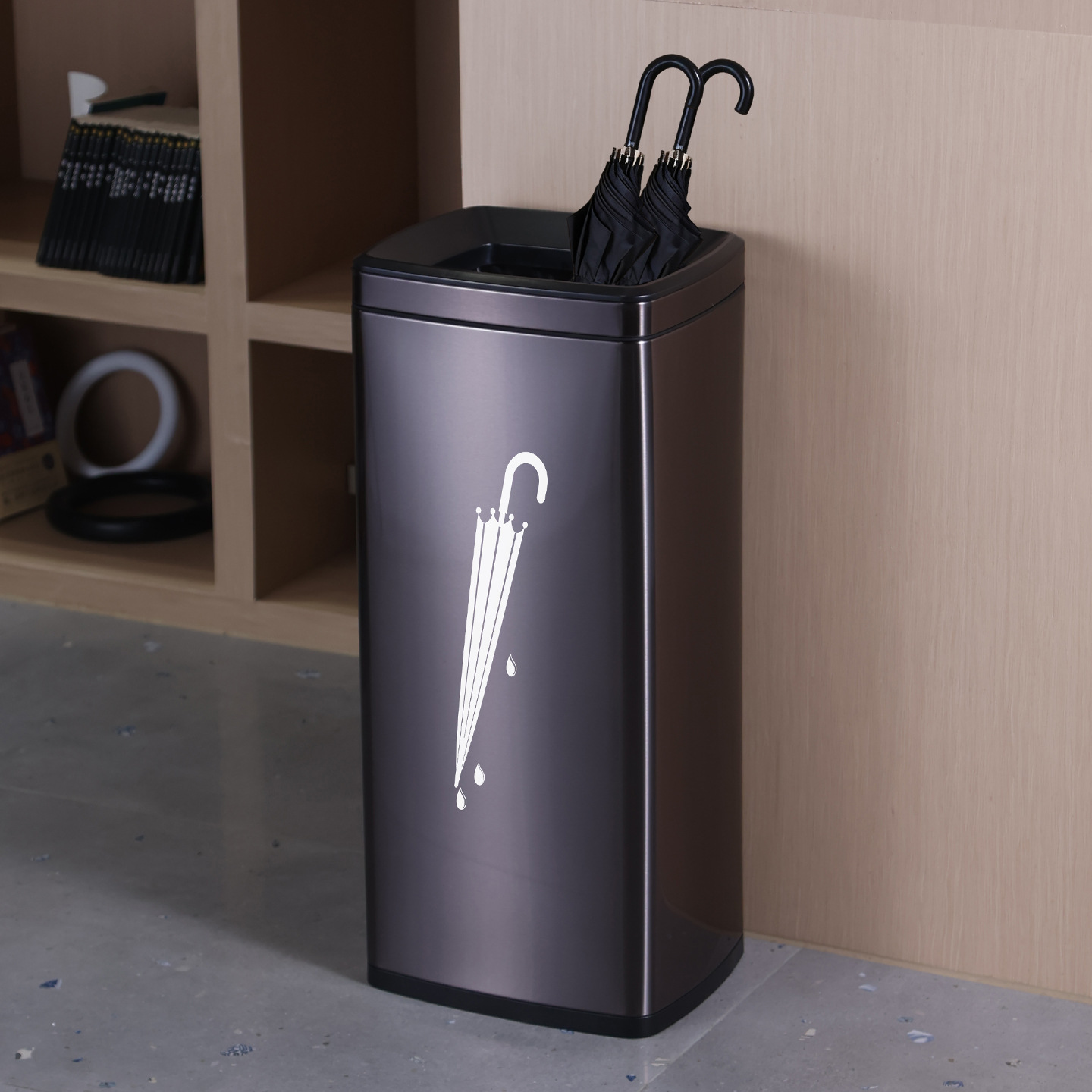 Hotel lobby umbrella stand, bank lobby stainless steel umbrella stand, commercial entrance door convenient storage rack
