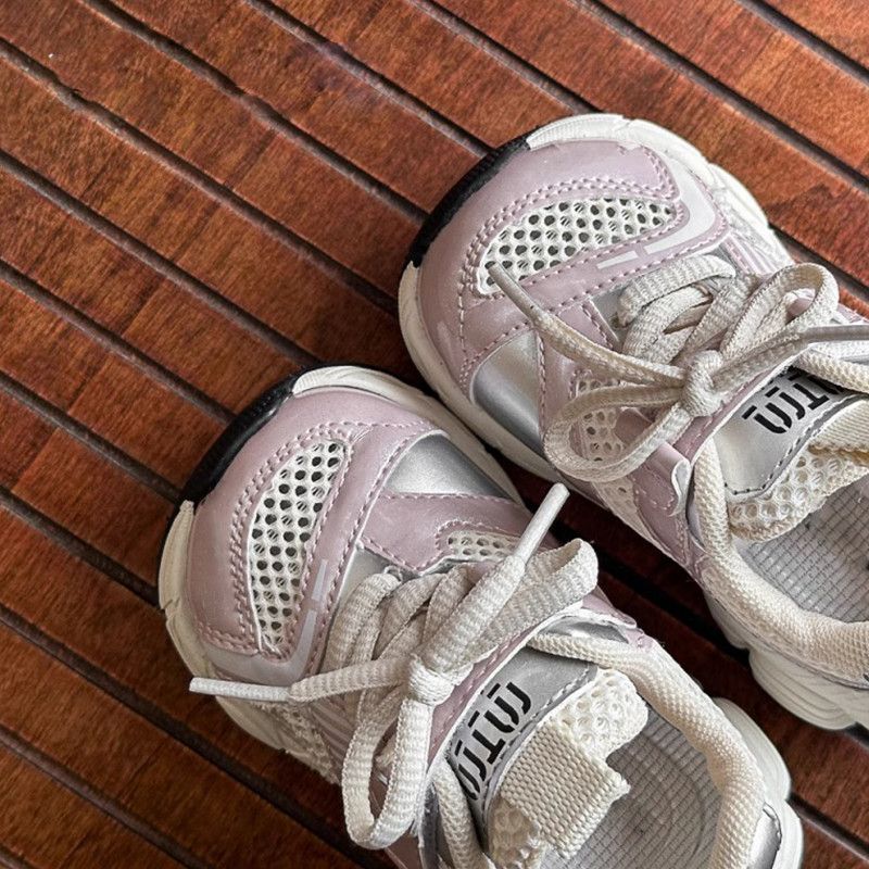 宝宝学步鞋2025早春新款韩系软底老爹鞋轻便男女童透气单网运动鞋