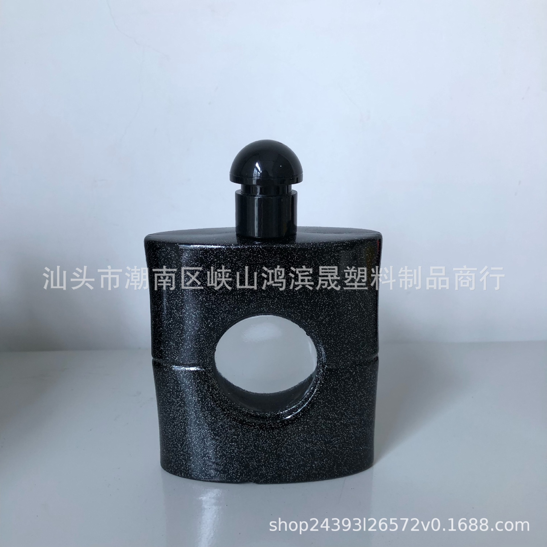 黑鸦片香水空瓶新款瓶镂空透明玻璃瓶香水分装瓶喷雾瓶化妆品包材