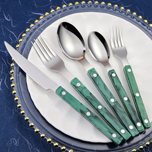 沙丘304不锈钢刀叉勺  国风夹柄勺叉餐具套装 西餐刀叉勺餐具套装
