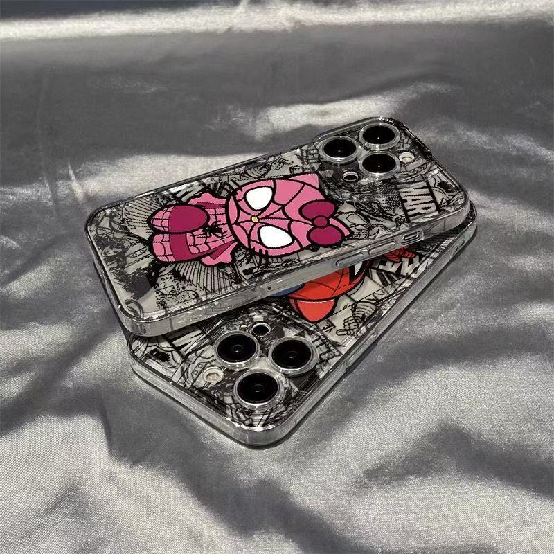 Dibujos animados transfronterizos para iphone15promax funda para teléfono móvil transparente Apple 16 anti-caída 14pro Japón y Corea 13/12