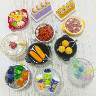High goods new food play food refrigerator stickers shake sound explosions national tide creative DIY three-dimensional resin magnetic stickers wholesale