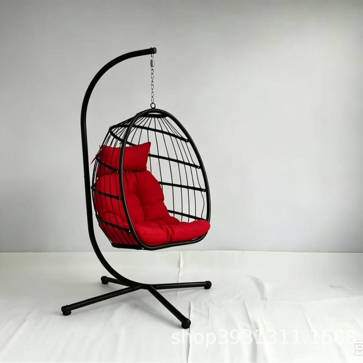 Elegante patio plegable y desmontable columpio doble silla de huevo de Ratán tejida individual salida de silla de nido de pájaro de cesta colgante de ocio moderno image 6