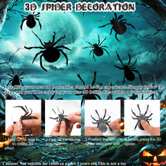 3D Halloween Plastic Foldable Spider Bat Decorative Wall Sticker Scary Festival Party Decoration PVC Floor Sticker 