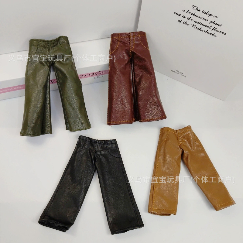 New Autumn and Winter Long-Legged Kitty Versatile Multi-Color Leather Pants Wide-Leg Kt Doll Clothes with Accessories Bag Hanging Decorations