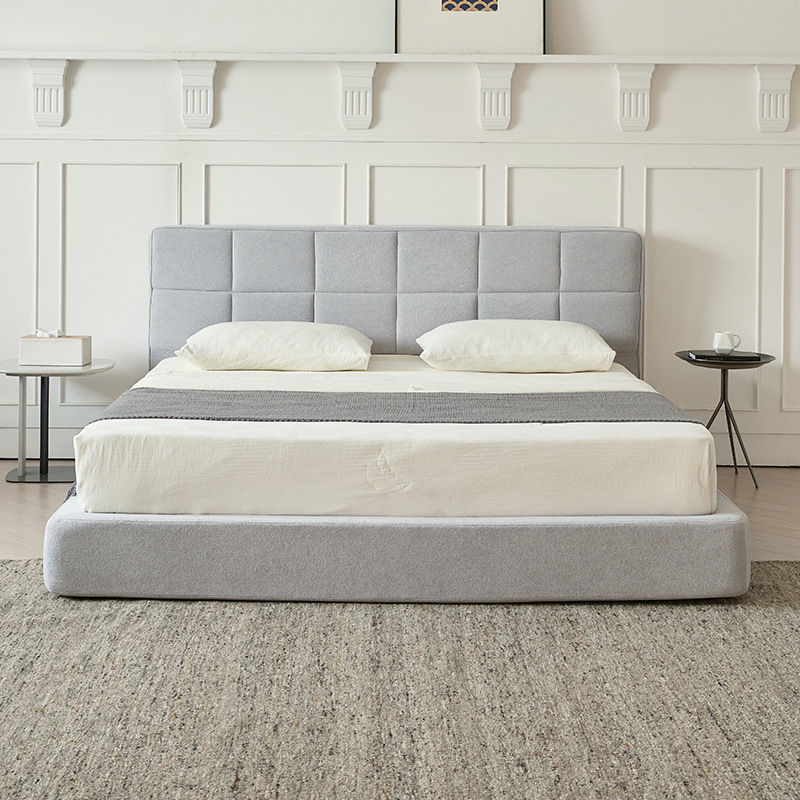 Cama plegable de tela minimalista italiana pequeña casa de comercio exterior cama compresible paquete blando de un solo apartamento cama de ensamblaje metal