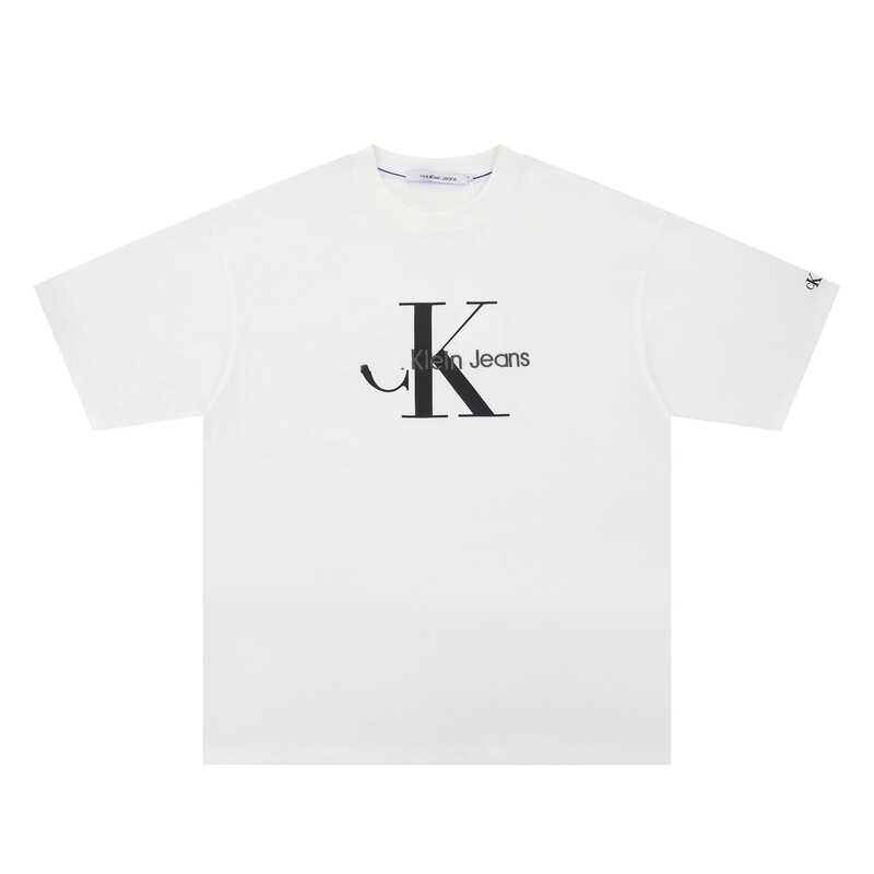 クロスボーダー CK 新しいジーンズ夏ジェニー同じスタイルの男性と女性のカップル大きなロゴプリント刺繍ロゴ半袖 T シャツ女性用|undefined