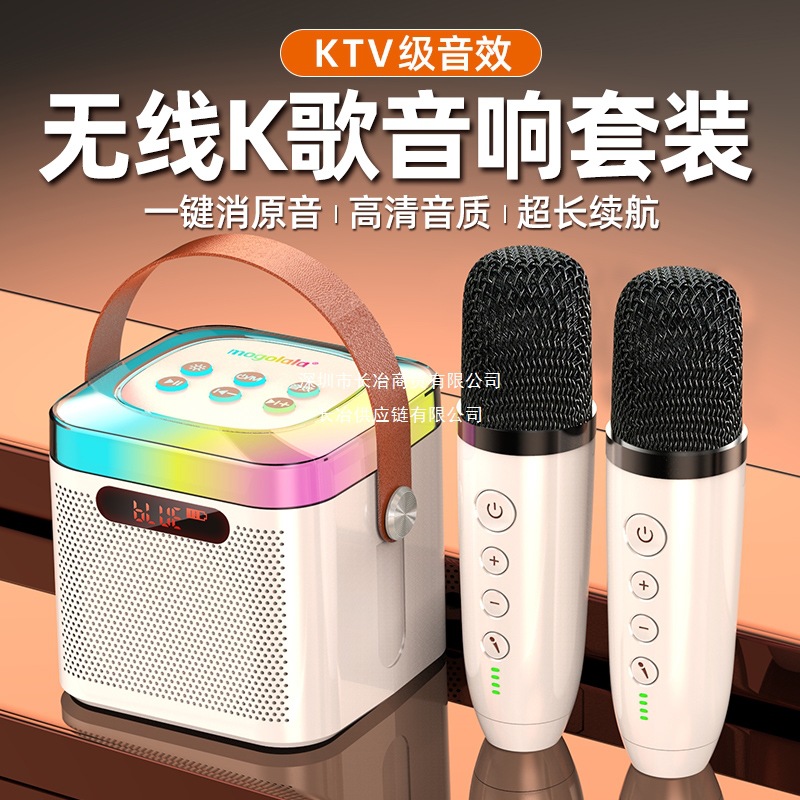 Family Outdoor Ktv Portable Speaker Karaoke Microphone Wireless Mobile Phone Tv Children's Singing Microphone