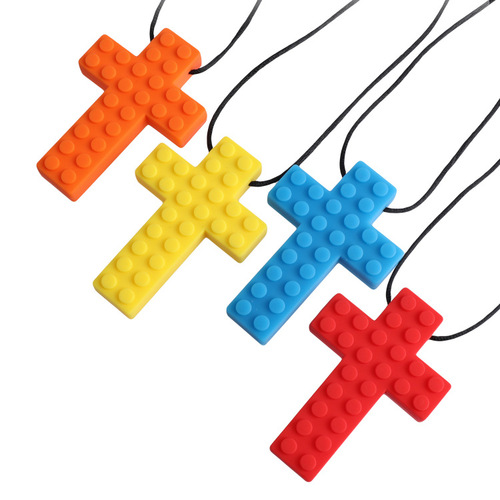 Building block teeth gum factory wholesale customized mother and baby supplies cross-border children's sensory teething sticks baby silicone teeth gum